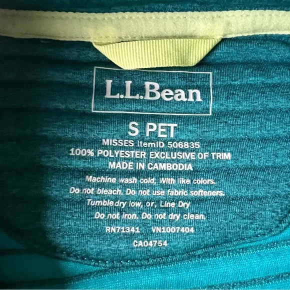 LL Bean Airlight Knit Pullover Women’s S PET Sweater Sweatshirt Teal Outdoor - Picture 5 of 10